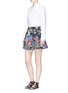 Figure View - Click To Enlarge - ALICE & OLIVIA - 'Connor' floral tapestry print pleated twill skirt