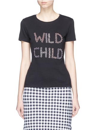 Main View - Click To Enlarge - ALICE & OLIVIA - 'Rylyn' ring embellished slogan T-shirt