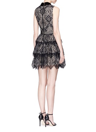 Back View - Click To Enlarge - ALICE & OLIVIA - 'Ellis' tiered floral guipure lace dress