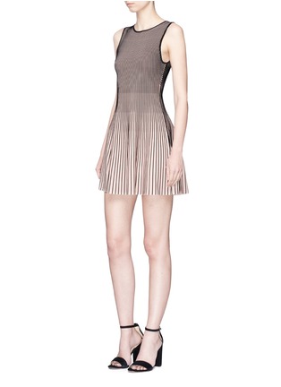 Figure View - Click To Enlarge - ALICE & OLIVIA - 'Paulie' ottoman rib knit flared dress