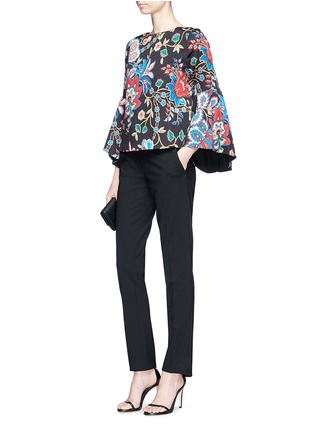 Figure View - Click To Enlarge - ALICE & OLIVIA - 'Baska' bell sleeve floral tapestry print twill blouse
