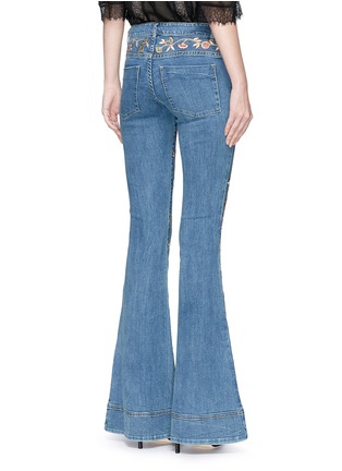 Back View - Click To Enlarge - ALICE & OLIVIA - 'Ryley' floral tapestry embroidered flared jeans