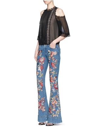 Figure View - Click To Enlarge - ALICE & OLIVIA - 'Ryley' floral tapestry embroidered flared jeans