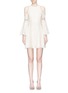 Main View - Click To Enlarge - ALICE & OLIVIA - 'Enya' floral embroidered lace cold shoulder dress