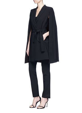 Figure View - Click To Enlarge - ALICE & OLIVIA - 'McGuire' belted cape overlay long suiting coat