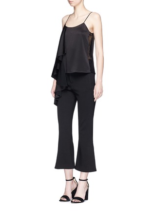 Figure View - Click To Enlarge - ALICE & OLIVIA - 'Lelah' drape panel floral lace satin camisole