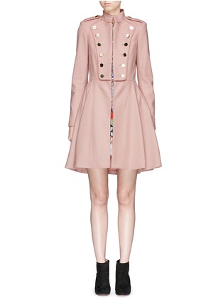 Main View - Click To Enlarge - ALICE & OLIVIA - 'Rossi' virgin wool blend melton military coat