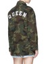 Back View - Click To Enlarge - ALICE & OLIVIA - 'Russo' slogan patch camouflage print oversized parka