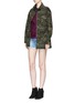 Figure View - Click To Enlarge - ALICE & OLIVIA - 'Russo' slogan patch camouflage print oversized parka