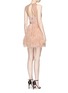 Back View - Click To Enlarge - ALICE & OLIVIA - 'Philomena' feather skirt lace panel crepe dress