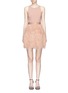 Main View - Click To Enlarge - ALICE & OLIVIA - 'Philomena' feather skirt lace panel crepe dress