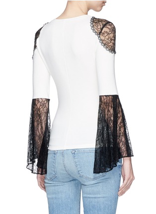 Back View - Click To Enlarge - ALICE & OLIVIA - 'Alberta' lace trumpet sleeve knit top