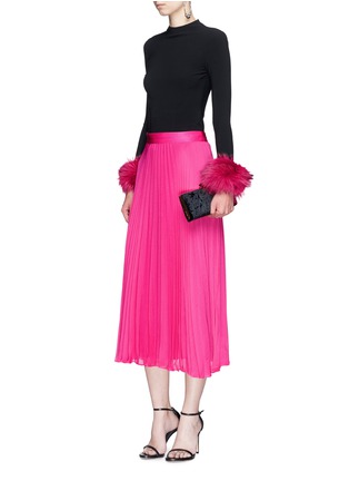 Figure View - Click To Enlarge - ALICE & OLIVIA - 'Essie' pleated crépon midi skirt
