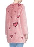 Back View - Click To Enlarge - ALICE & OLIVIA - 'Madge' heart patch faux fur long coat