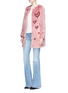 Figure View - Click To Enlarge - ALICE & OLIVIA - 'Madge' heart patch faux fur long coat