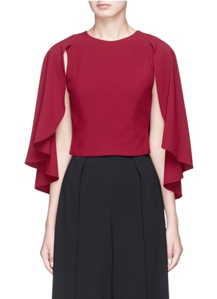 Main View - Click To Enlarge - ALICE & OLIVIA - 'Babette' cape back overlay cropped crepe top