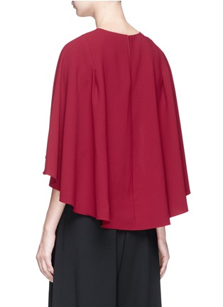 Figure View - Click To Enlarge - ALICE & OLIVIA - 'Babette' cape back overlay cropped crepe top
