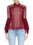 Main View - Click To Enlarge - ALICE & OLIVIA - 'Ivy' handkerchief cuff guipure lace panelled crépon top