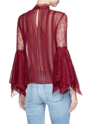 Figure View - Click To Enlarge - ALICE & OLIVIA - 'Ivy' handkerchief cuff guipure lace panelled crépon top