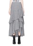 Main View - Click To Enlarge - ALICE & OLIVIA - 'Martina' check plaid asymmetric ruffle virgin wool skirt