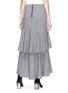 Figure View - Click To Enlarge - ALICE & OLIVIA - 'Martina' check plaid asymmetric ruffle virgin wool skirt