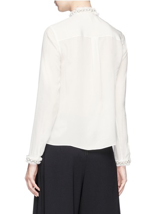 Figure View - Click To Enlarge - ALICE & OLIVIA - Faux pearl crépon ruffle bib crepe shirt