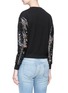Figure View - Click To Enlarge - ALICE & OLIVIA - 'Jesse' faux leather floral patch lace panelled sweatshirt