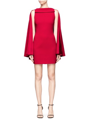 Main View - Click To Enlarge - ALICE & OLIVIA - 'Neely' cape back overlay crepe cady dress
