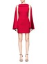 Main View - Click To Enlarge - ALICE & OLIVIA - 'Neely' cape back overlay crepe cady dress