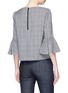 Back View - Click To Enlarge - ALICE & OLIVIA - 'Bernice' ruffle sleeve virgin wool check plaid top