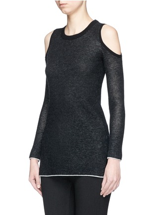 Front View - Click To Enlarge - ALICE & OLIVIA - 'Wade' cold shoulder wool-cashmere sweater