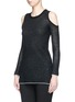 Front View - Click To Enlarge - ALICE & OLIVIA - 'Wade' cold shoulder wool-cashmere sweater
