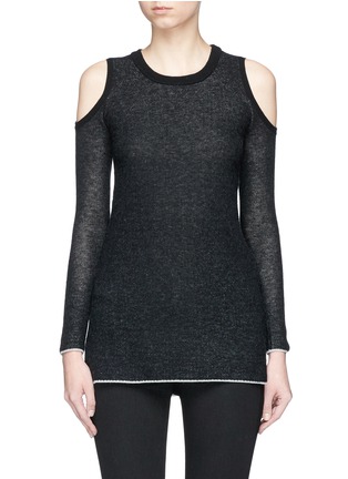 Main View - Click To Enlarge - ALICE & OLIVIA - 'Wade' cold shoulder wool-cashmere sweater