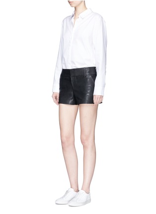 Figure View - Click To Enlarge - ALICE & OLIVIA - 'Cady' lambskin leather shorts