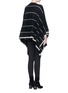 Back View - Click To Enlarge - ALICE & OLIVIA - 'Kamala' stripe oversized brushed knit poncho