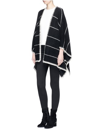 Figure View - Click To Enlarge - ALICE & OLIVIA - 'Kamala' stripe oversized brushed knit poncho