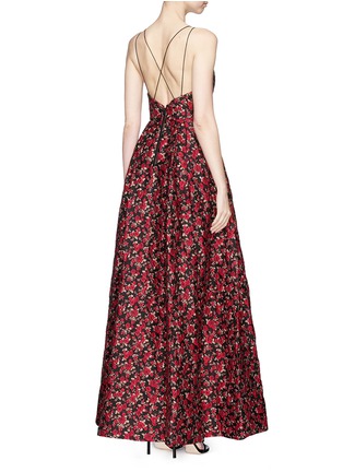 Back View - Click To Enlarge - ALICE & OLIVIA - 'Marilla' floral cloqué gown