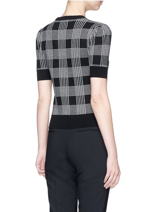 Back View - Click To Enlarge - ALICE & OLIVIA - 'Brady' velvet bow check plaid sweater