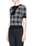 Front View - Click To Enlarge - ALICE & OLIVIA - 'Brady' velvet bow check plaid sweater