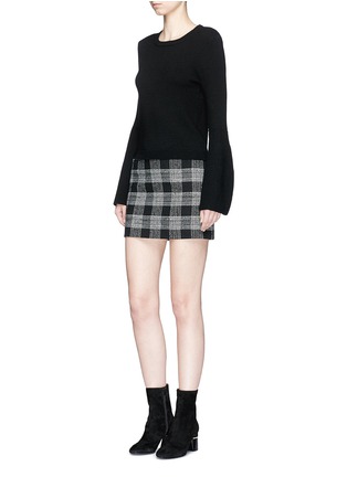 Figure View - Click To Enlarge - ALICE & OLIVIA - 'Elana' check plaid virgin wool blend mini skirt