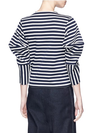 Back View - Click To Enlarge - MINKI - Cocoon sleeve stripe jersey top