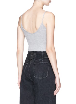 Back View - Click To Enlarge - TOPSHOP - Wrap effect cropped rib jersey tank top