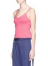 Front View - Click To Enlarge - TOPSHOP - Ruffle trim cropped rib jersey tank top