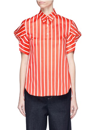 Main View - Click To Enlarge - MINKI - Structural sleeve stripe shirt