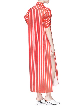 Back View - Click To Enlarge - MINKI - Structural sleeve stripe shirt dress