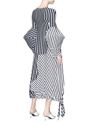 Back View - Click To Enlarge - MINKI - Structural sleeve stripe jersey maxi dress