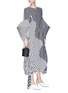 Figure View - Click To Enlarge - MINKI - Structural sleeve stripe jersey maxi dress