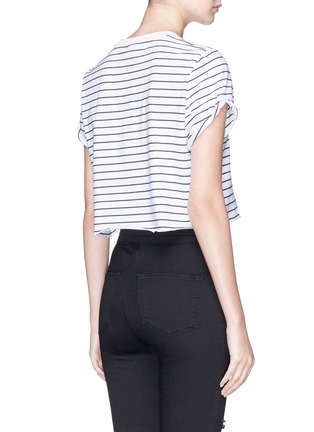 Back View - Click To Enlarge - TOPSHOP - Stripe petite cropped T-shirt