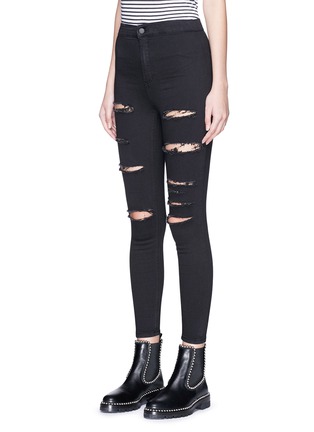 Front View - Click To Enlarge - TOPSHOP - 'Joni' distressed cropped skinny denim pants