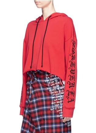 Front View - Click To Enlarge - ADAPTATION - 'Hollywood Forever LA' print cropped hoodie